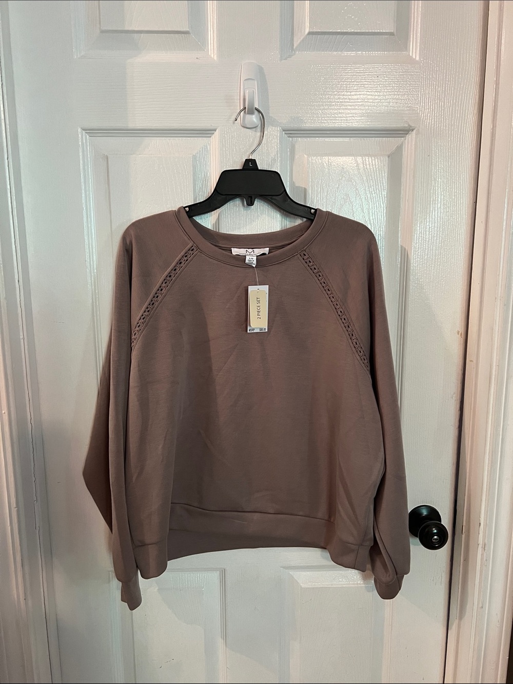 Neutral Mauve Lightweight Sweatshirt Set - Picture 4 of 7